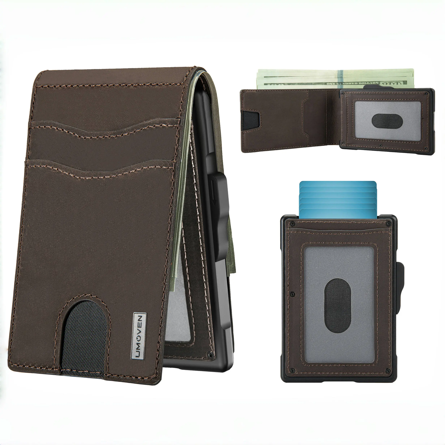 umoven Wallet for Men - Slim RFID Blocking Leather Wallet
