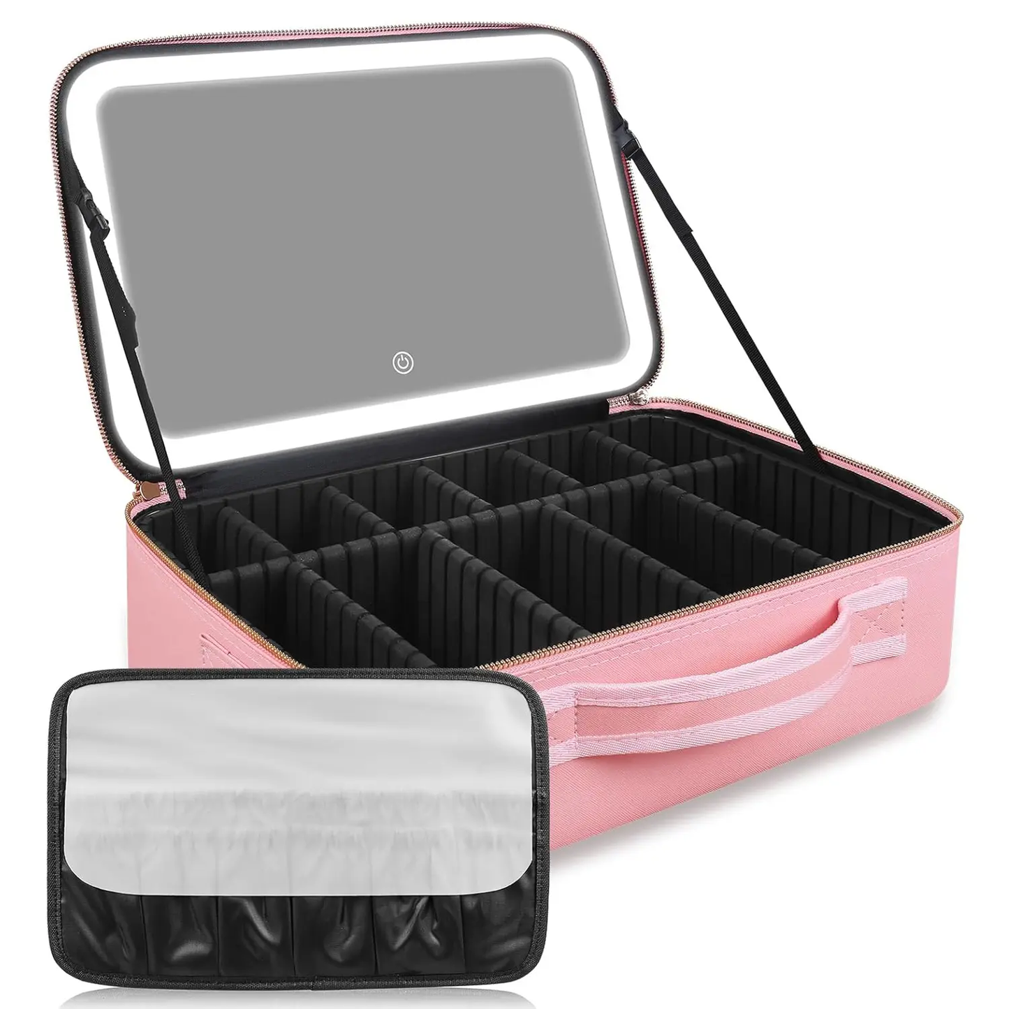 GORISGARMO Travel Makeup Bag with LED Mirror