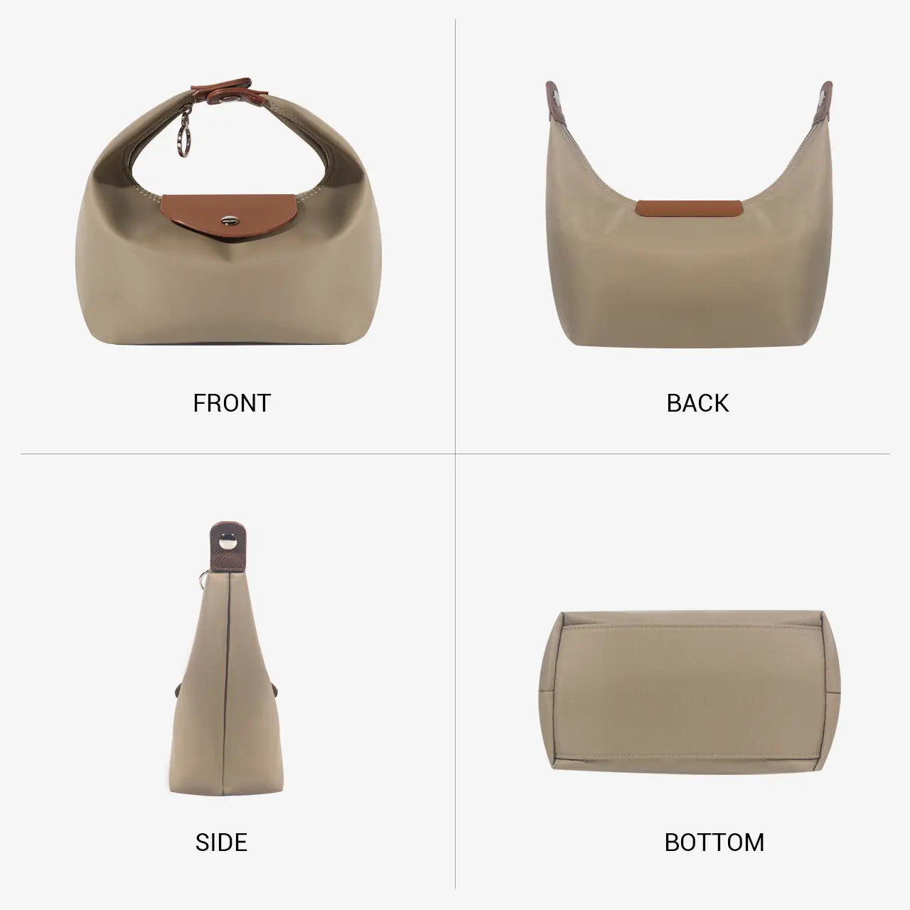 Fashion Crescent Bag - Lightweight Nylon Handbag with Adjustable Strap