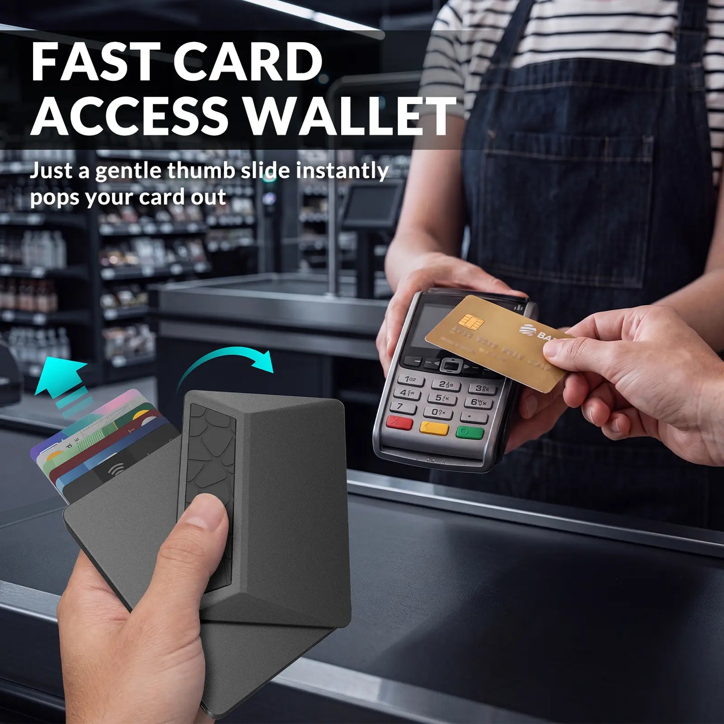XPOVOS Hero Metal Wallet for Men with RFID & Money Clip