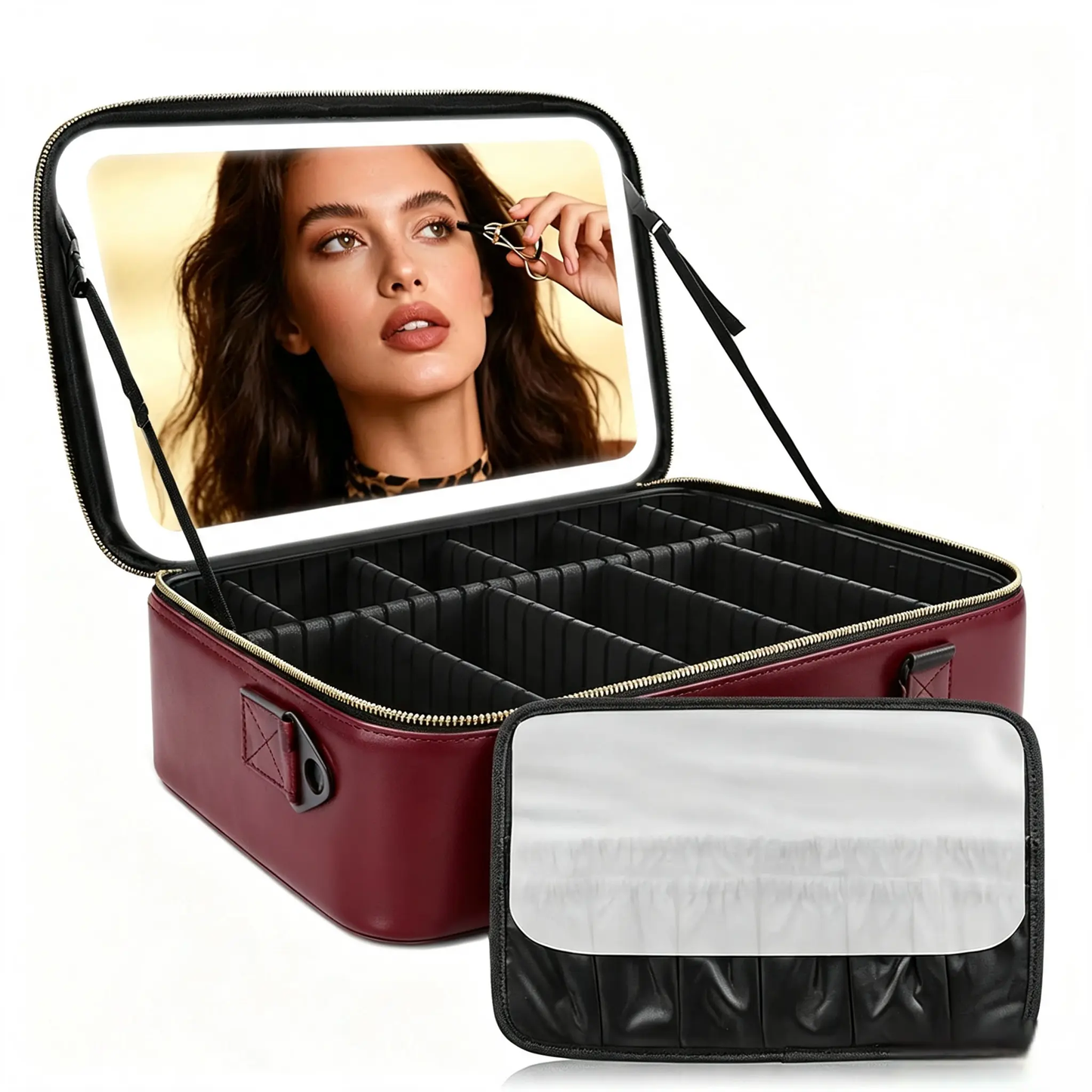 GORISGARMO Travel Makeup Bag with LED Mirror