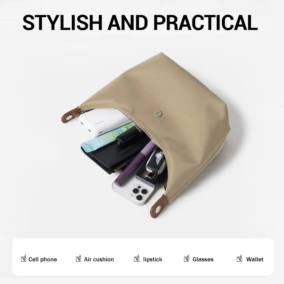 Fashion Crescent Bag - Lightweight Nylon Handbag with Adjustable Strap